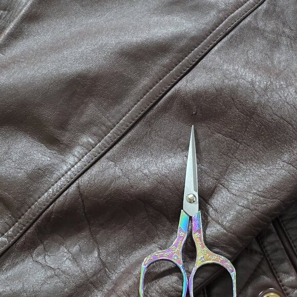 Santa Barbara Polo Racquet Club Leather Jacket Men 50 Brown LS Equestrian Vtg - Picture 15 of 16